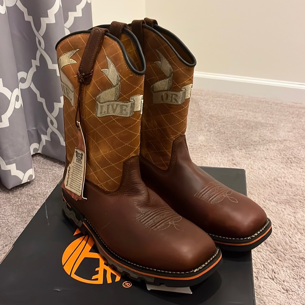 Timberland Pro AG Boss Independence Pull On Boots Live Free Or Die WIDE Mens 13